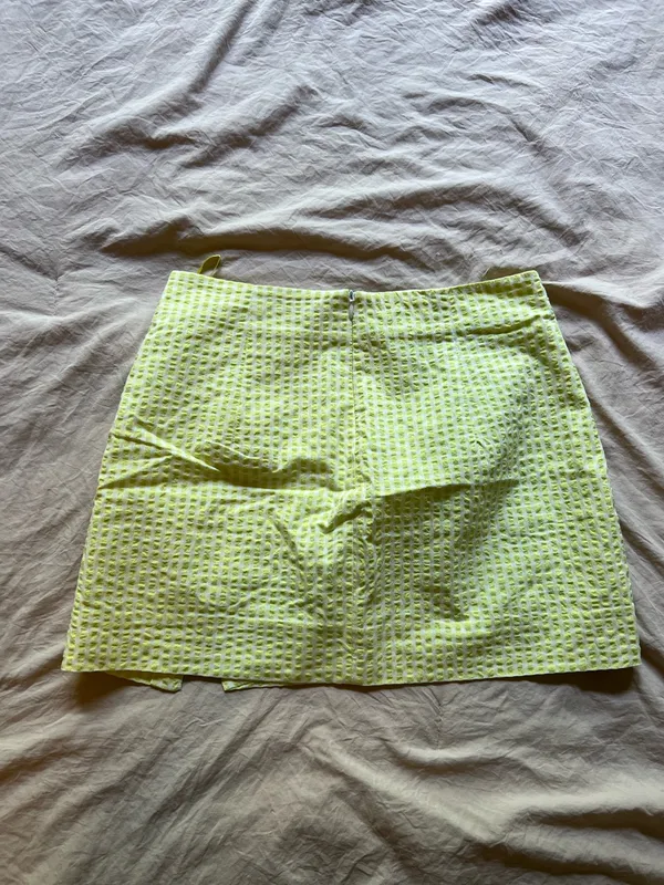 Zara white & green plaid mini skirt - Image 5