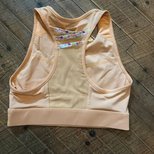 Fabletics Orange high neck XS athleisure wireless sports bra - Image 2