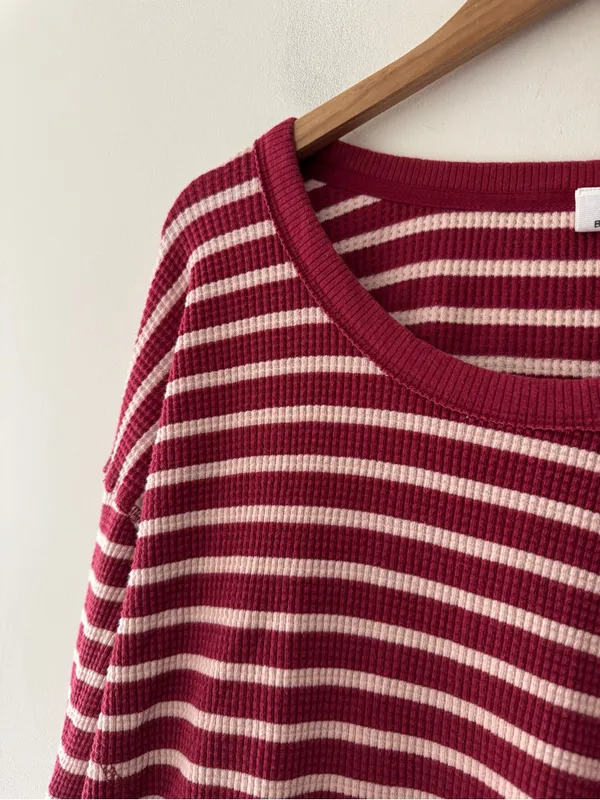 Aerie Offline Oversized‎ Waffle Knit Stripe Pullover - Image 2