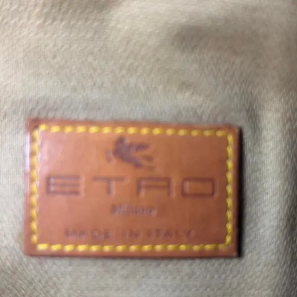 Vintage ETRO Milano Paisley Barrel Bag Leather Trim Shoulder Handbag Italy - Image 5