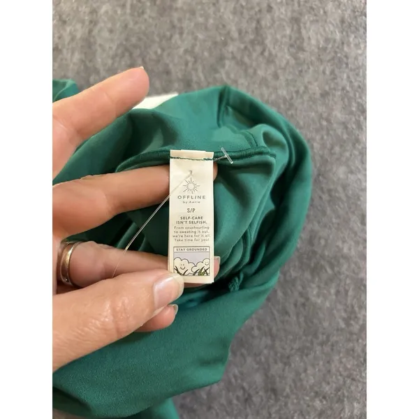 Offline by Aerie Real Me Kelly Green Flare Legging Pant High Rise Cross Front S - Image 6
