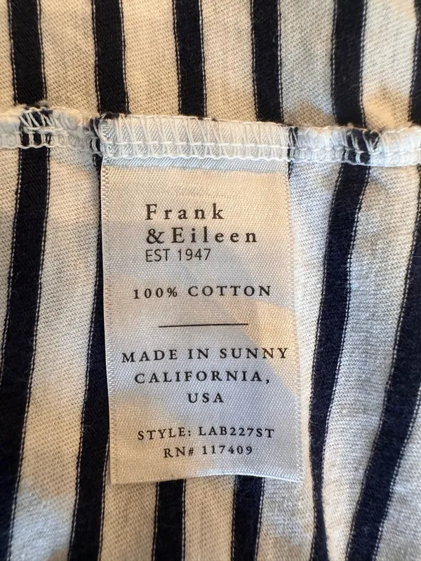 Frank & Eileen Patty Popover Henley Navy French Stripe Size L - Image 6