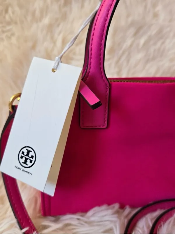 Tory Burch Hot Pink Mini Satchel with Logo Medallion - Image 2