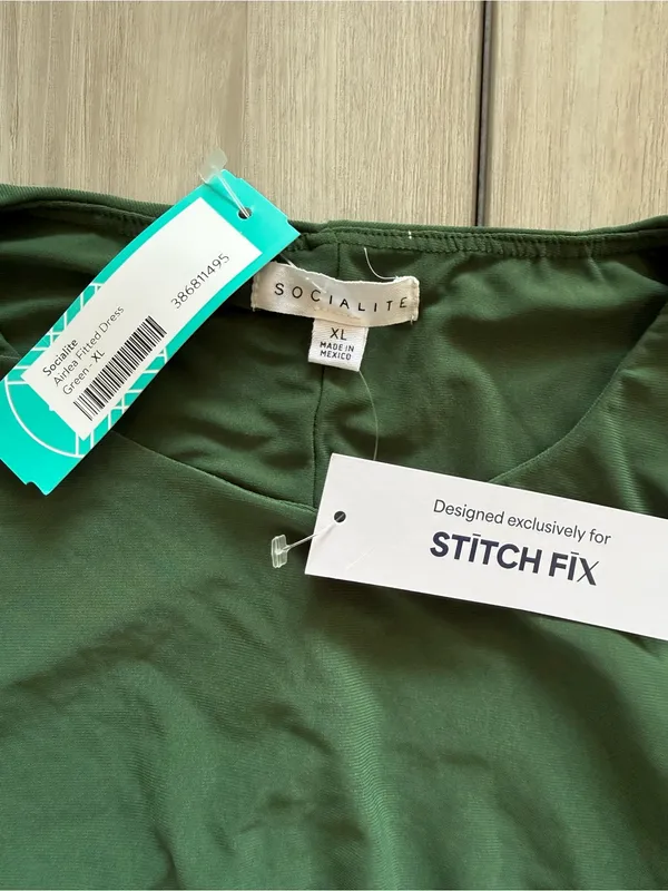 Socialite Airlea Fitted Dress Green XL NWT STITCH FIX - Image 10