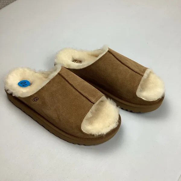 UGG Women’s Suede Greenport Open Toe Slides Brown Sz 10 NWOT Retail $125 - Image 2