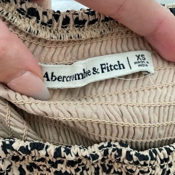 Abercrombie & Fitch Smocked Midi Dress with side slit cheetah print size xsmall‎ - Image 2