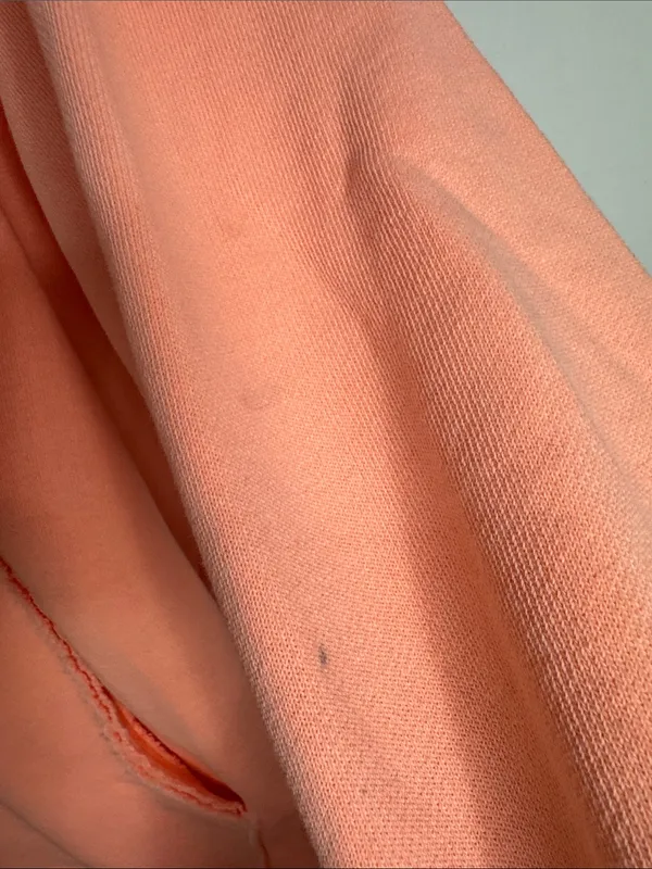 Aerie Bleached Neon Peach V-Neck Drawstring Hoodie Sweatshirt Kangaroo pocket S - Image 9