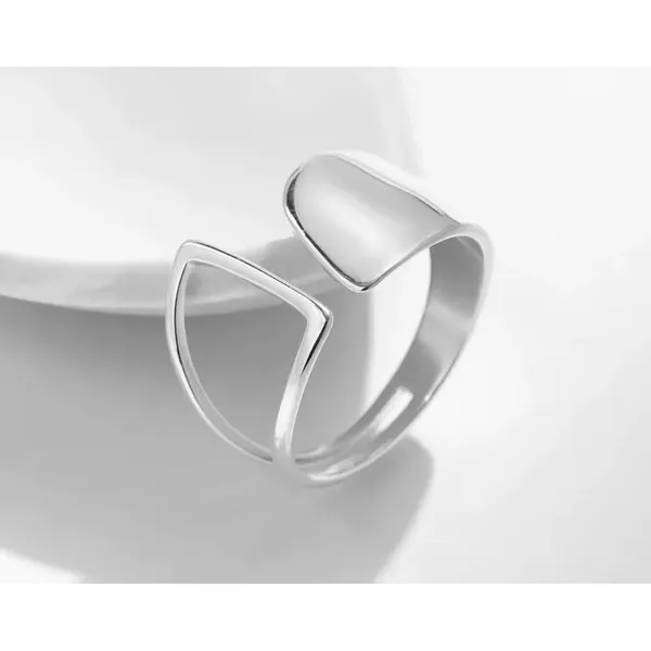 Boutique Unisex Unique,‎ 925 Silver Minimalist Ring, Adjustable - Image 2