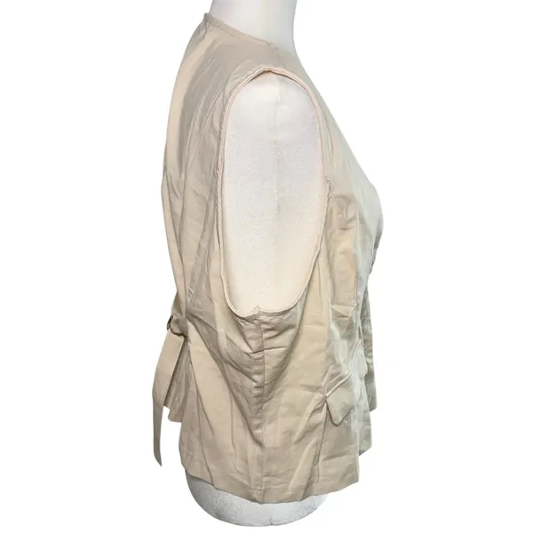 NEW Mint Limit Cream Cotton Linen Button Front Waistcoat Vest Womens XXL Capsule - Image 4