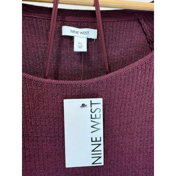 Nine West Burgundy Blend Ribbed Knit Dress SzXL NWT - Image 5