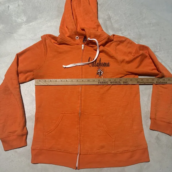 Vintage 1980s OSU Oklahoma State Cowboys Full Zip Hoodie SZ XL Orange - Image 5