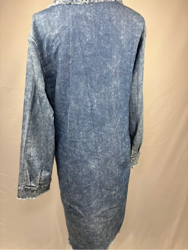 Shirt Dress Denim Button-Front Shirt Dress - Blue - Image 5