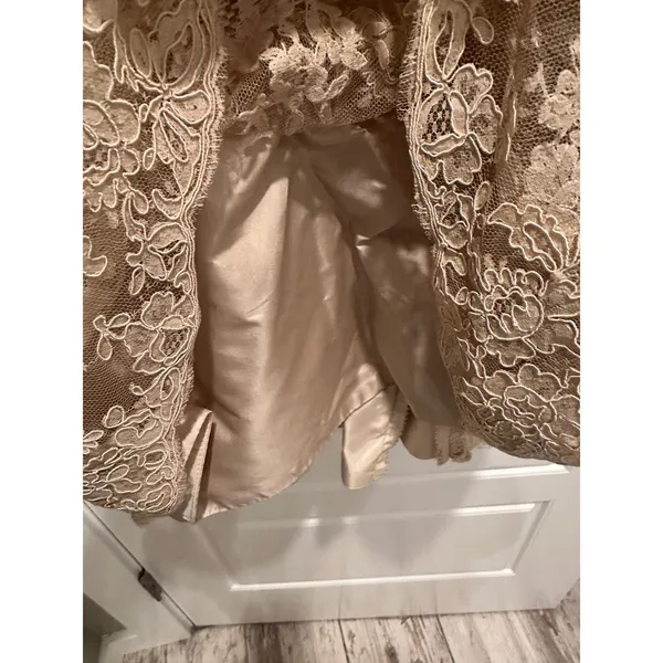 Vintage Inspired Lace Tea Length Dress Bateau‎ Neck Bridal Cocktail XXS - Image 5