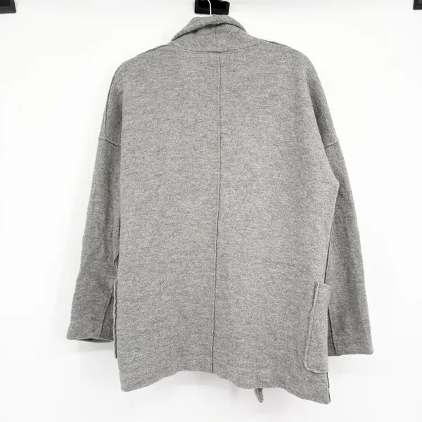 Aritzia Babaton Women Freeman 100% Wool Grey Minimalist Cardigan Jacket‎ Size L - Image 8
