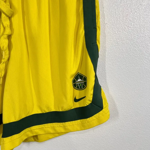 Nike Seattle Storm WNBA Basketball Performance Shorts Women XL Yellow Green - Image 6