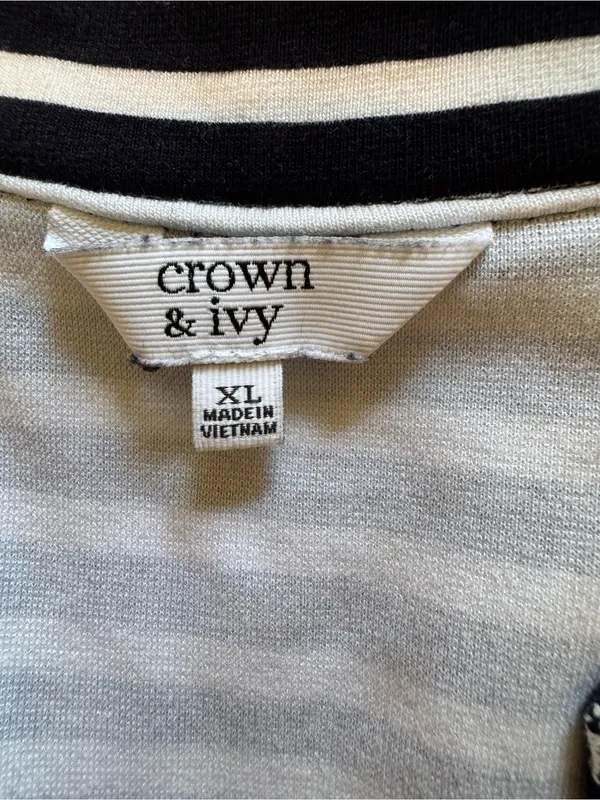 NWOT Crown & Ivy Navy White Stripe Pineapple Cayo Coco Summer Coastal Dress XL - Image 5