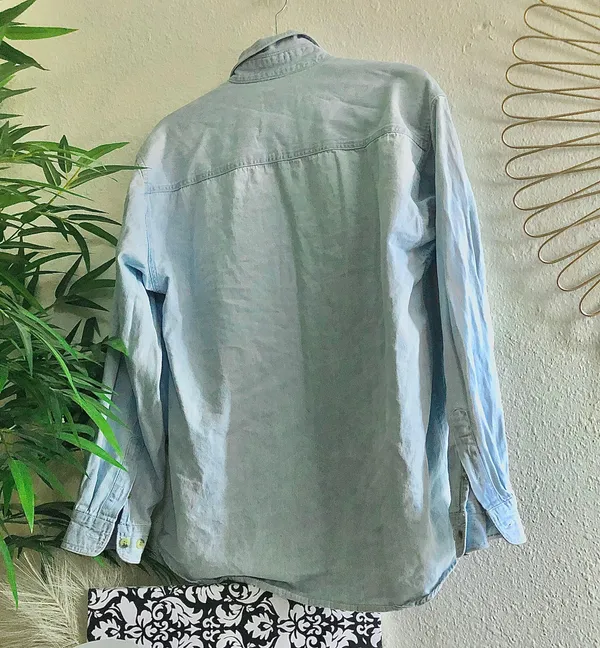 Denim shirt button up down shirt jacket shacket (Size M) Size M - Image 3