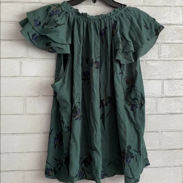 A New Day Ruffle Sleeve Teal Blouse - Image 5
