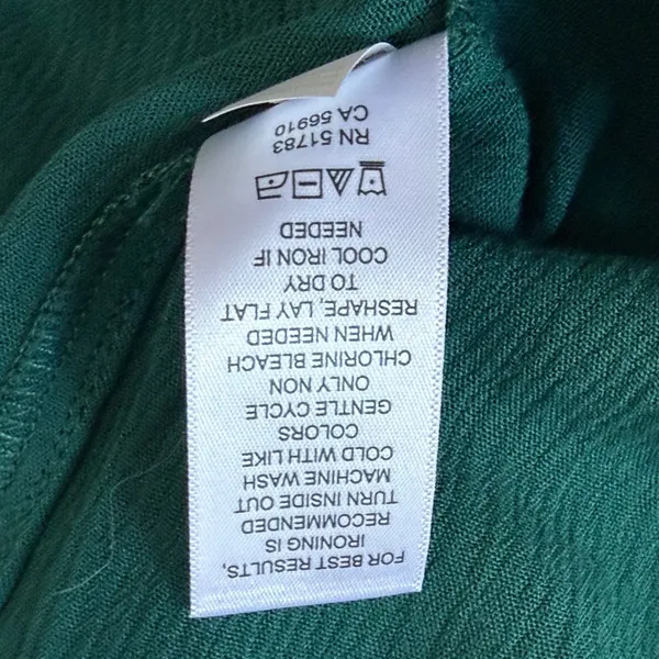Maurices Tunic Blouse Medium Green Crochet Lace Peplum Ruffle Long Sleeve Boho - Image 8