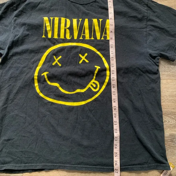 Nirvana Black T-Shirt with Yellow Graphic XL - Image 6
