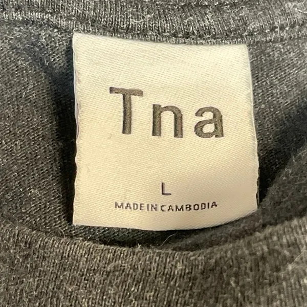 Aritzia TNA Women's Gray Long Sleeve Cropped Crew Neck Pullover Sweatshirt Top L - Image 4