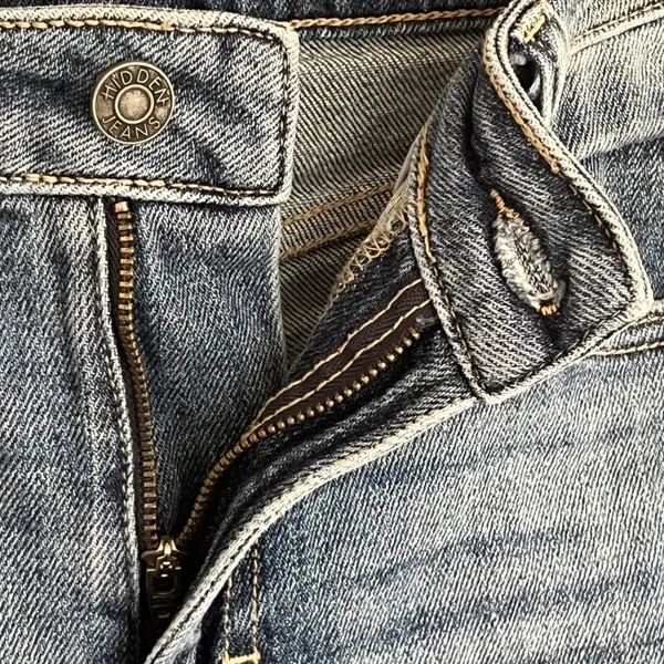 Hidden Jeans Distressed Straight‎ Leg Raw Hem Denim Medium Blue Size 28 - Image 8