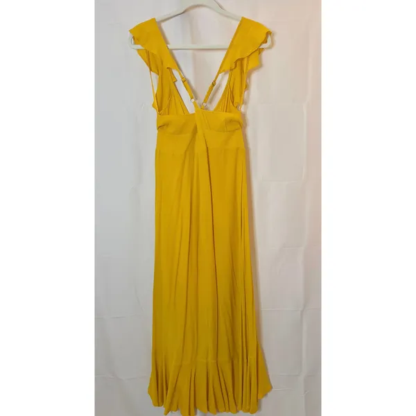 Anthropologie Larke Belle ruffle maxi dress in Marigold Women's sz. 2P - Image 4