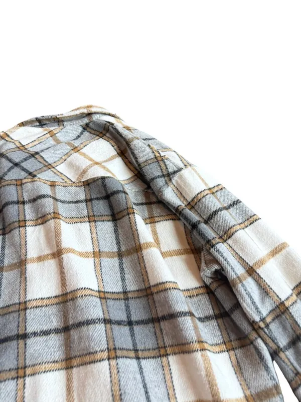 Bohme Plaid Flannel Shacket Shirt Jacket Snap Down Button Pockets Medium Women's - Image 13