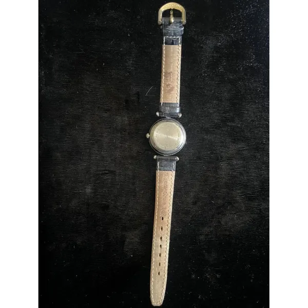 Vintage Gitano Womens Watch Roman Numerals Leather Strap Silver - Image 7
