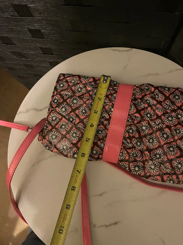 Vera Bradley Pink Brown Crossbody Floral Clutch Bag Vinyl Multiple Wear Classic - Image 10