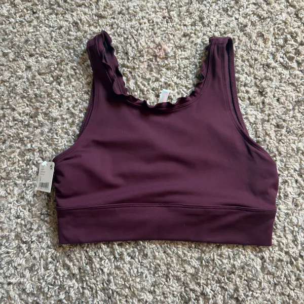 Free People Movement Hearts A Flutter Sports Bra Burgundy Sz Small Women’s NWT - Image 2