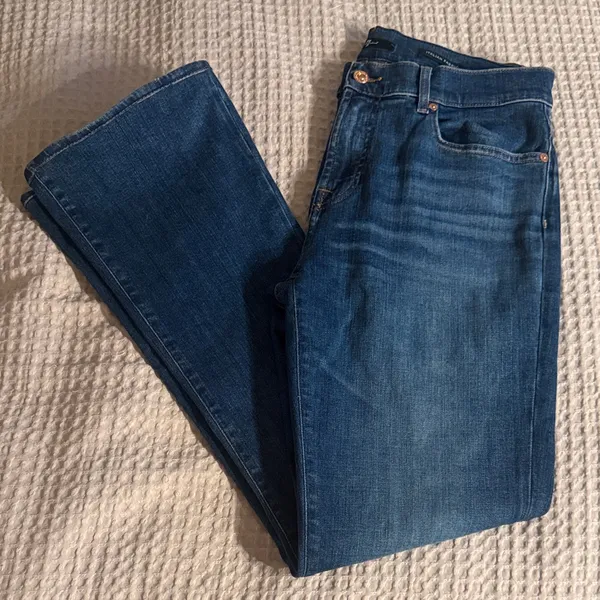 7 For All Mankind Dark Blue Bootcut Jeans - Image 3