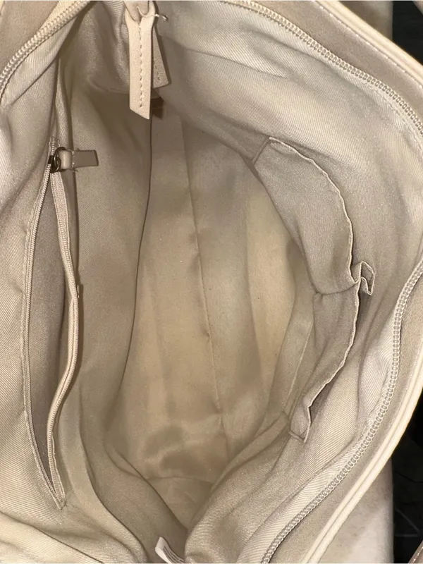 Frye And Co. Aurora Hobo Shoulder Bag Crossbody Strap Cream Whipstitch Pockets - Image 9