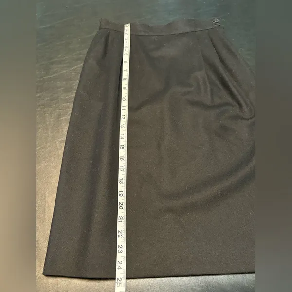 Pendleton Petite Vintage Virgin Wool Black Skirt Classic W/Pockets - Image 8