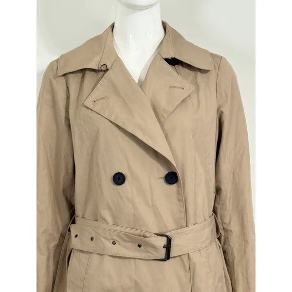 Everlane Women’s Brown Double Breasted Belted Trench Coat Long Jacket Size XS - Image 5