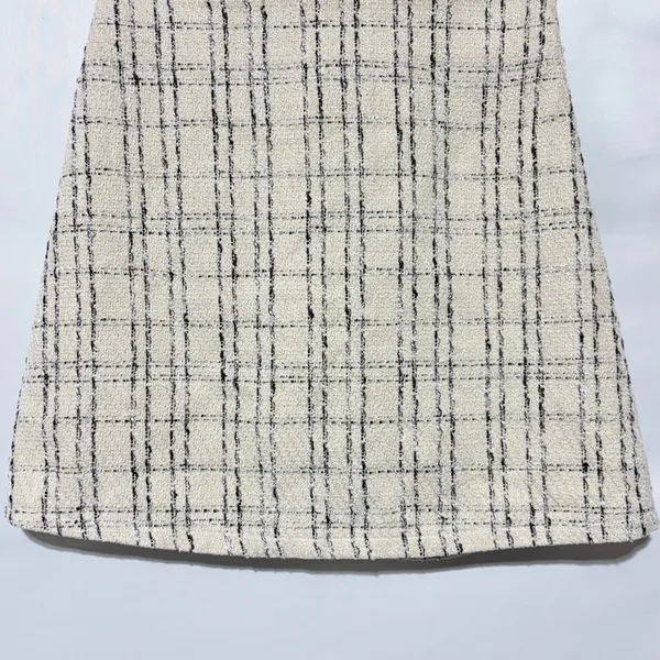 Princess Polly Tweed Mini Skirt Caroline Ivory Black Size 4 - Image 5