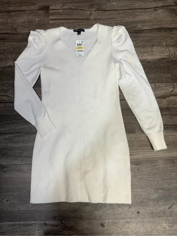 INC International Concepts White Puff Sleeve Sweater Dress M NWT - Image 2