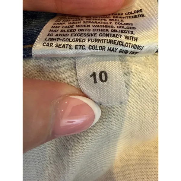 Uniqlo Denim Midi Skirt Women 10 Blue Medium Wash Front Slit Straight Jean - Image 12
