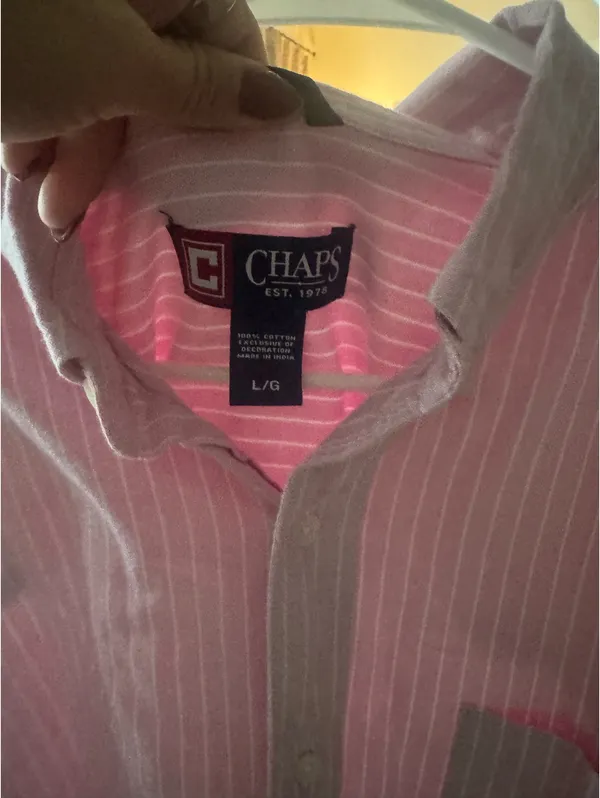 Chaps pink striped button down  - Image 2