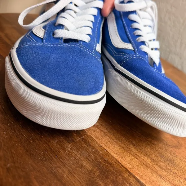 VANS Old Skool Sneakers Women's 6.0 Men's Size 4.5 Blue Suede Canvas - Image 10