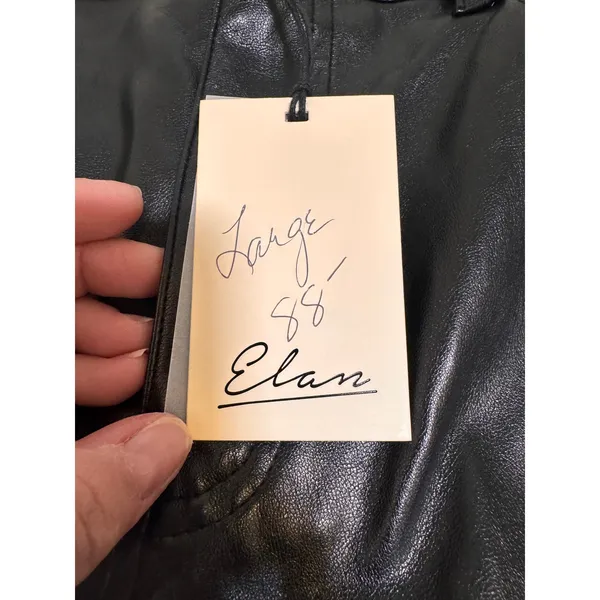 Elan Faux NWT Leather Maxi Skirt High Slit‎ Black Size Large - Image 4
