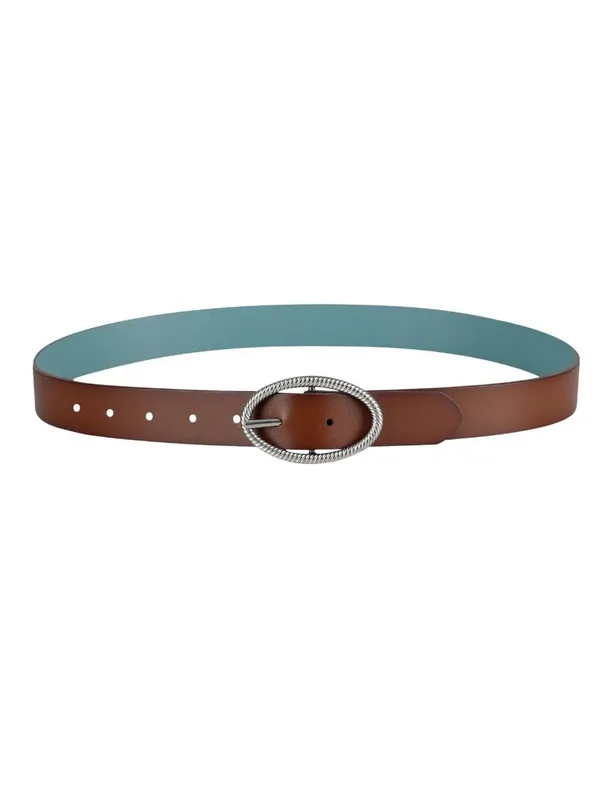 NWT Levi's Two-in-One Twisted-Buckle Reversible Belt 1.25 in. Tan / Blue XL - Image 4