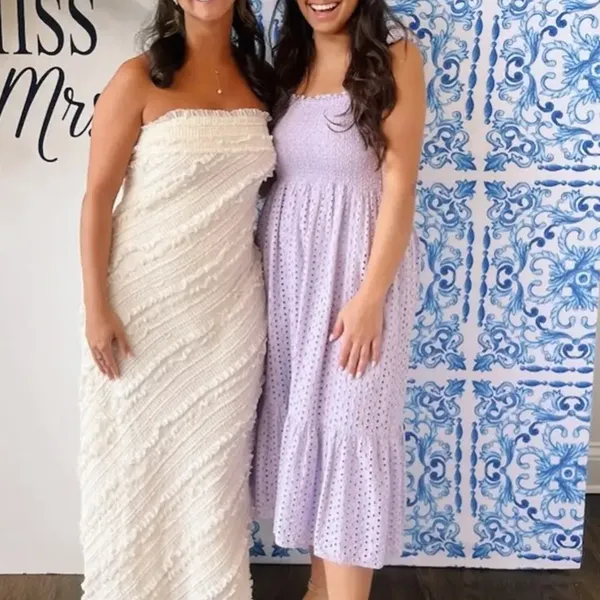 Slate & Willow Purple Eyelet Smocked Nap Dress XS Sundress Cotton Party $155 - Image 4