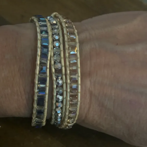 Victoria Emerson crystal leather wrap bracelet - Image 2