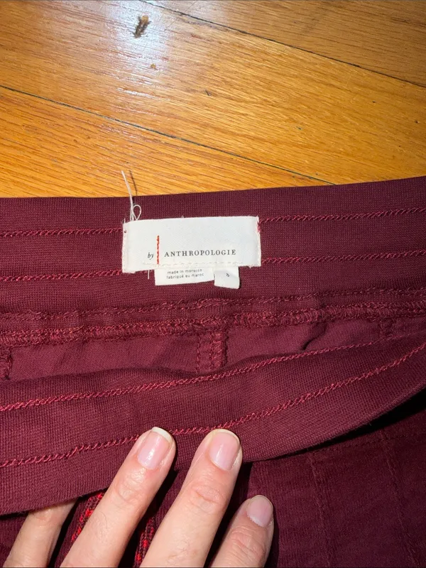Anthropologie Burgundy Drawstring Jogger Pants - Image 5