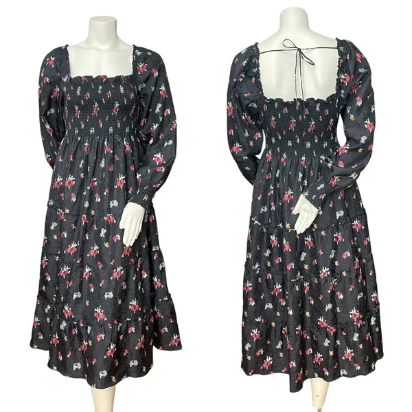 Hill House Home The Nap Dress Naomi Nap Dress Shirred Smocked Size Large Fall - Image 4