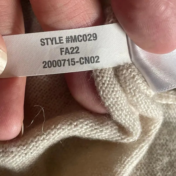Madewell Sweater Women’s Small Colorblock Cream Mustard Mock Neck Alpaca Blend - Image 5