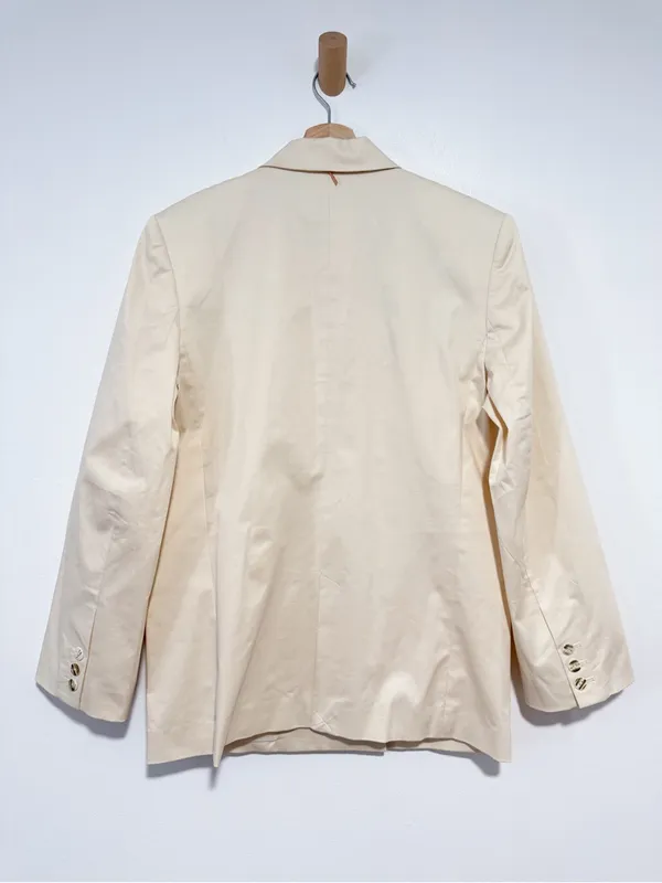 NWT Misa Los Angeles Viva Blazer Cream Stretch Cotton Double Breasted Blazer M - Image 11