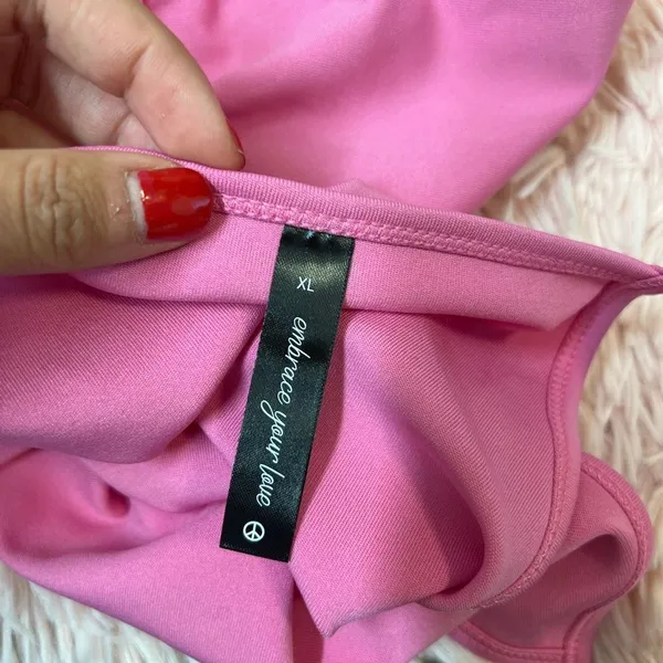 Aerie Athletic Sporty Pink Cropped Tank Top XL Stretch Activewear Sleeveless NWT - Image 5