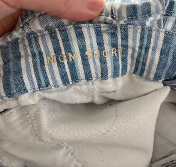 striped paper bag waist mom shorts size 14 - Image 10